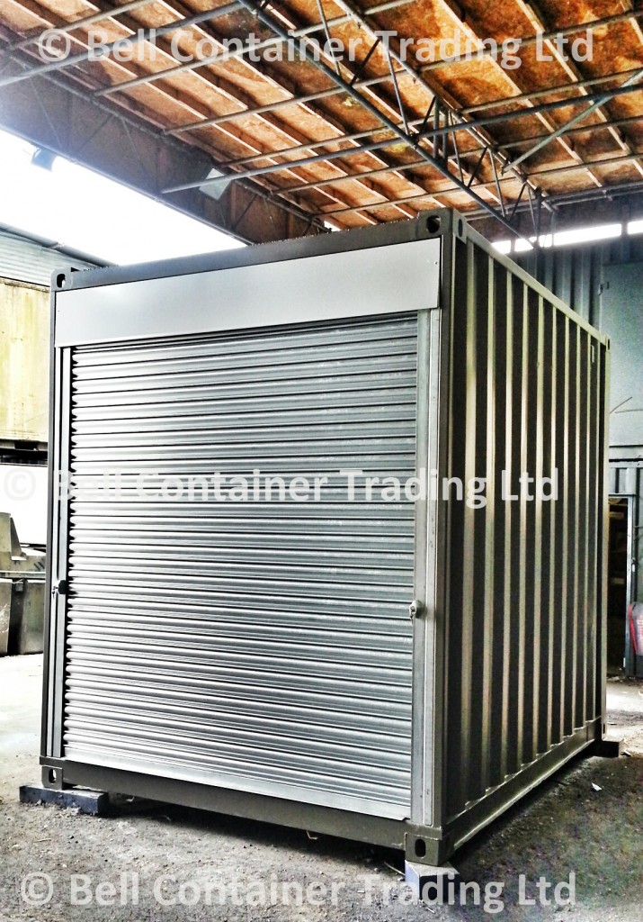 shipping container market stall unit - popup shipping containers - bespoke conversions - shutter open